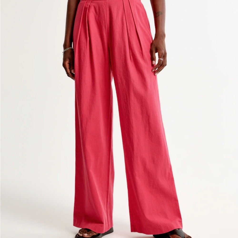 Abercrombie Linen-Blend Ultra Wide-Leg Pant